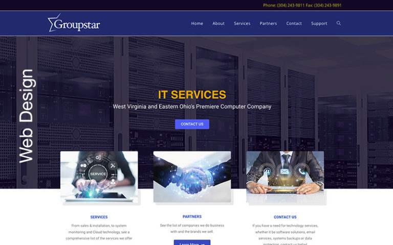 Web design main image - Groupstar home page